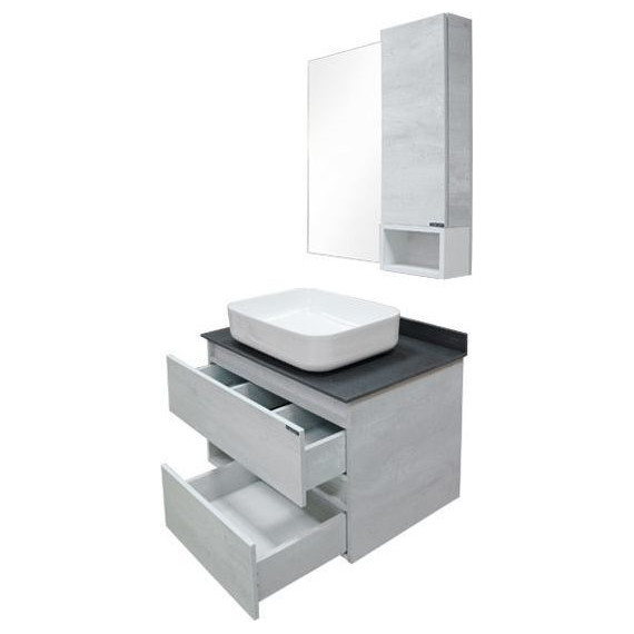 Зеркало-шкаф Comforty Прага 75 см, дуб белый - фото 4