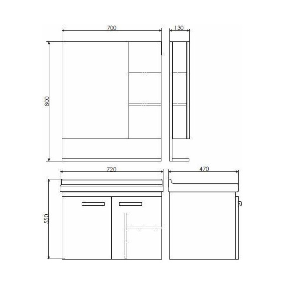 Зеркало-шкаф Comforty Рига 70 см, дуб сонома - фото 7