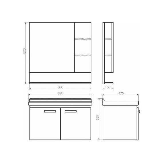 Зеркало-шкаф Comforty Рига 80 см, дуб сонома - фото 7