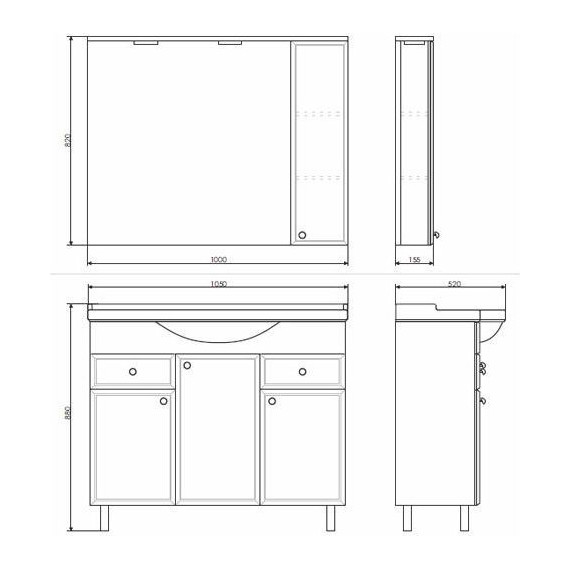 Зеркало-шкаф Comforty Сочи 100 см, белый - фото 6