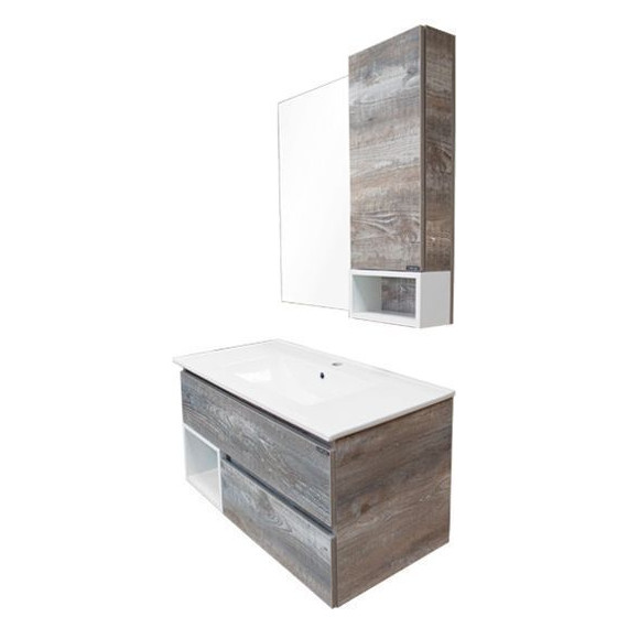 Зеркало-шкаф Comforty Турин 75 см, дуб бежевый - фото 3