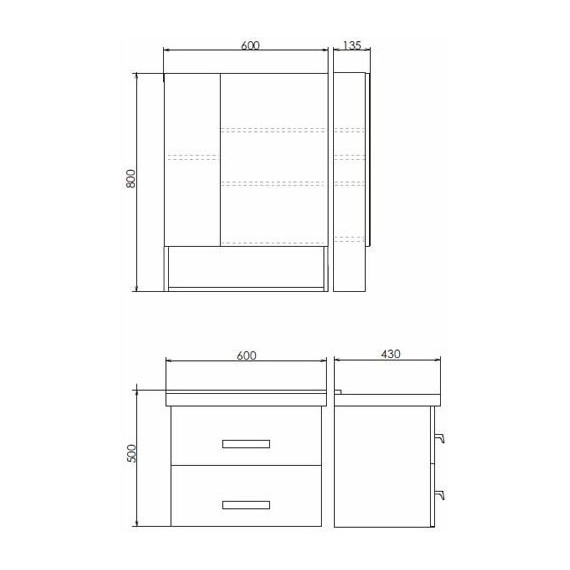 Зеркало-шкаф Comforty Парма 60 см, дуб дымчатый - фото 6