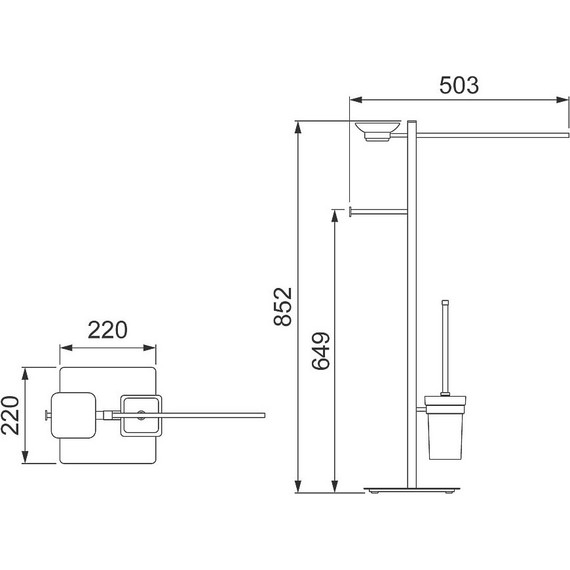 Стойка с держателем и ёршиком Timo Selene 10085/00 - фото 5