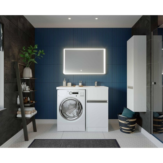 Раковина над стиральной машиной Акватон Лондри 105 см 1A72223KLH010 (раковина справа) - фото 4