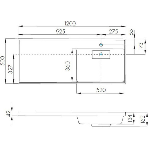 Раковина над стиральной машиной Акватон Лондри 120 см 1A72243KLH010 (раковина справа) - фото 8