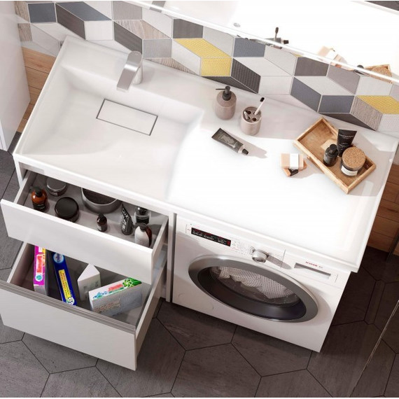 Раковина над стиральной машиной Акватон Лондри 120 см 1A72243KLH010 (раковина справа) - фото 6