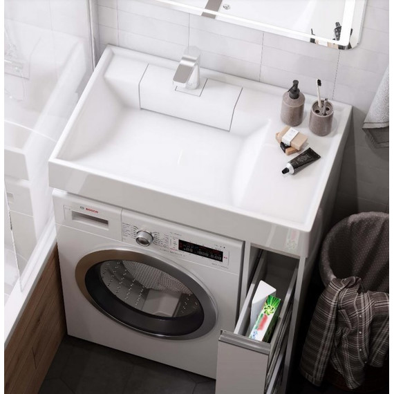 Раковина над стиральной машиной Акватон Рейн 80 см 1A72113KRW010 - фото, картинка 4 Раковина над стиральной машиной Акватон Рейн 80 см 1A72113KRW010 - фото 4