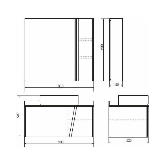 Зеркало-шкаф Comforty Эдинбург 90 см, бетон светлый - фото 8