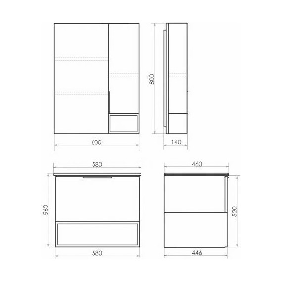 Зеркало-шкаф Comforty Франкфурт 60 см, дуб шоколадно-коричневый - фото 8