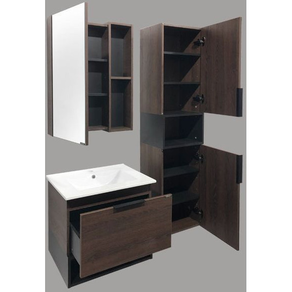 Зеркало-шкаф Comforty Франкфурт 60 см, дуб шоколадно-коричневый - фото 6