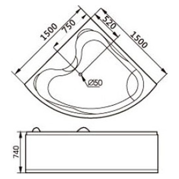 Ванна гидромассажная Gemy G9041 B 150x150 см - фото 3