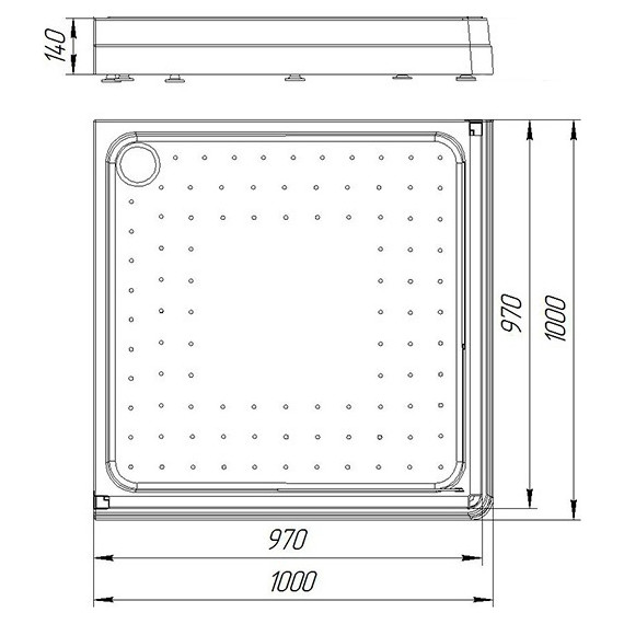 Поддон акриловый Радомир Дрим/Санрайз 100х100 см - фото 2
