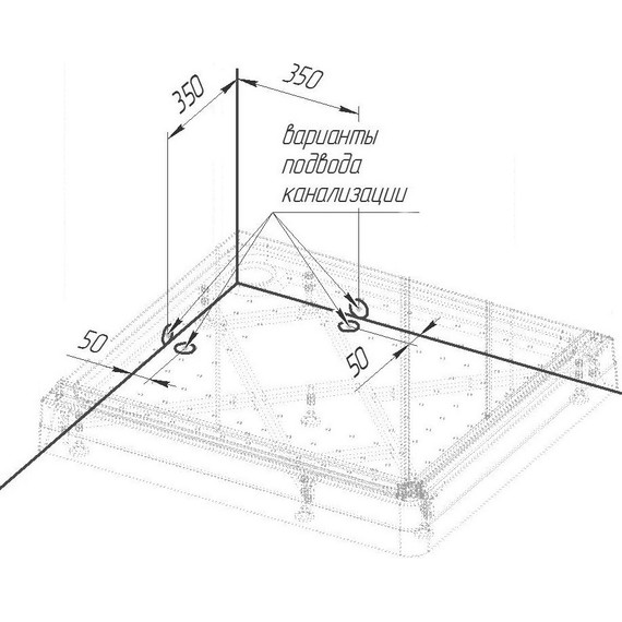 Поддон акриловый Радомир Дрим 100х110 см R - фото, картинка 3 Поддон акриловый Радомир Дрим 100х110 см R - фото 3