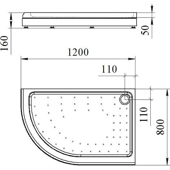 Поддон акриловый Радомир Соул 3 120х80 см R - фото 3