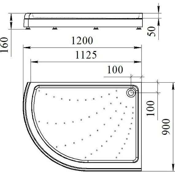 Поддон акриловый Радомир Соул 4 120х90 см L - фото 3