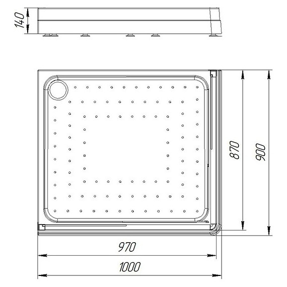 Поддон акриловый Радомир Дрим 90х100 см L - фото, картинка 2 Поддон акриловый Радомир Дрим 90х100 см L - фото 2