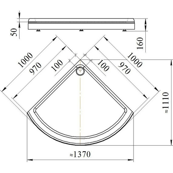 Поддон акриловый Радомир Найт 100х100 см - фото 3