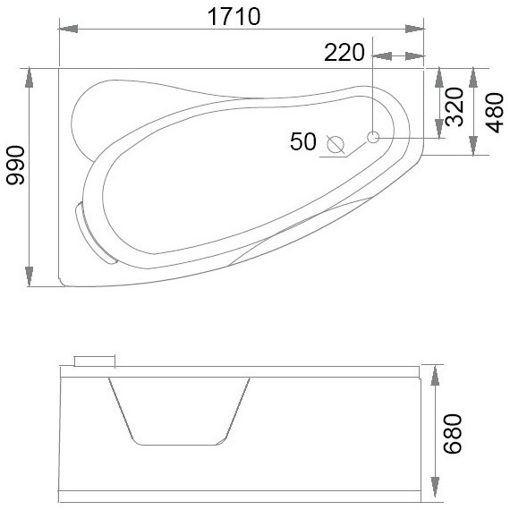 Ванна гидромассажная Gemy G9046 II K 171x99 см L - фото 5