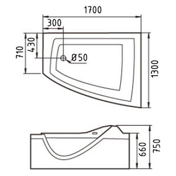 Ванна гидромассажная Gemy G9056 K 170x130 см R - фото 7