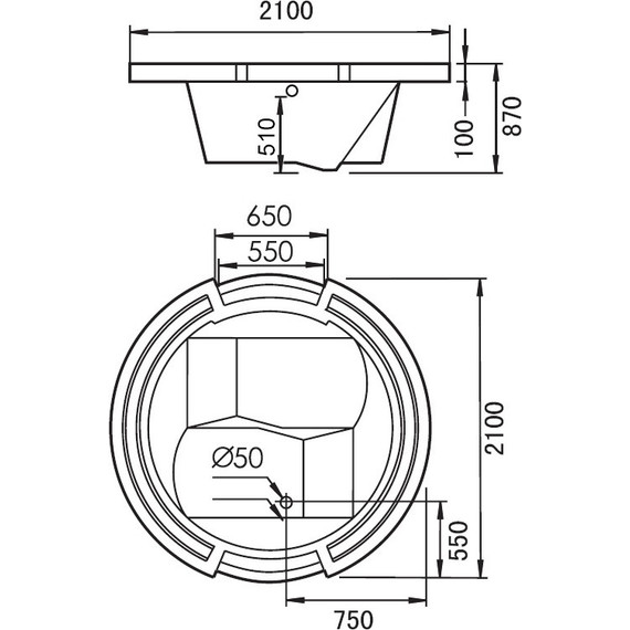 Ванна гидромассажная Gemy G9060 K 210x210 см - фото 5