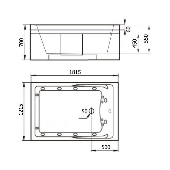 Ванна гидромассажная Gemy G9061 B 181x121 см L - фото 4