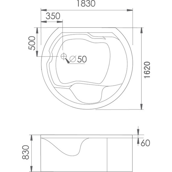 Ванна гидромассажная Gemy G9063 O 183x162 см - фото 3