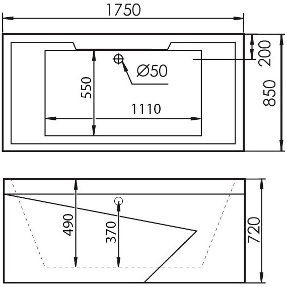 Ванна гидромассажная Gemy G9065 K 175x85 см R - фото 4