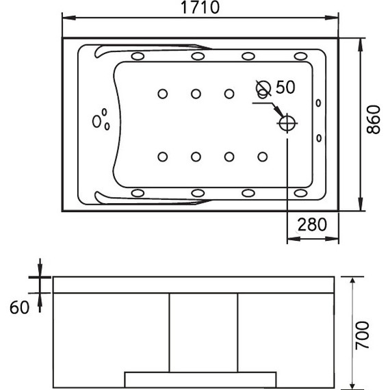 Ванна гидромассажная Gemy G9066 II O 171x86 см R - фото 6