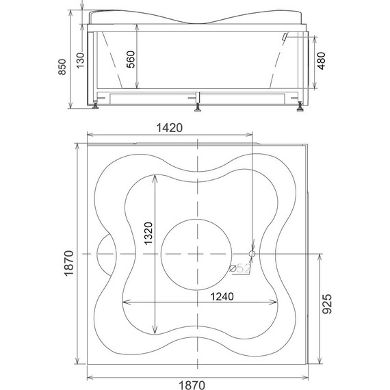 Ванна гидромассажная Gemy G9089 O 187x187 см L - фото 5