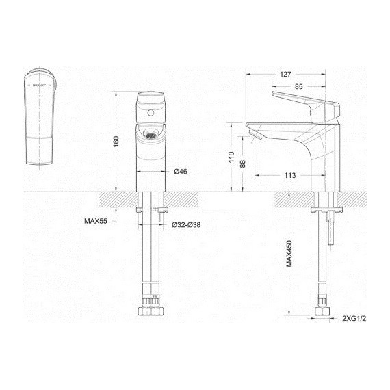 Смеситель для раковины BRAVAT Real F1121179CP - фото, картинка 4 Смеситель для раковины BRAVAT Real F1121179CP - фото 4