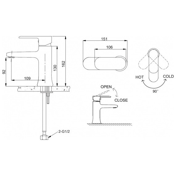 Смеситель для раковины BRAVAT OPAL F1125183CP-RUS - фото, картинка 2 Смеситель для раковины BRAVAT OPAL F1125183CP-RUS - фото 2