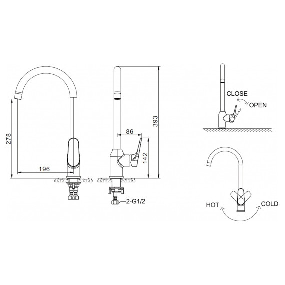 Смеситель для кухни BRAVAT ELER F7191238CP-RUS - фото 5
