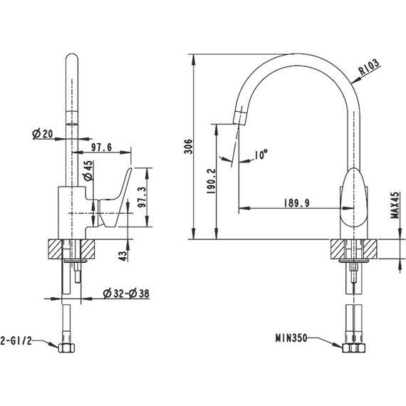 Смеситель для кухни BRAVAT DROP F74898C-1A - фото 5
