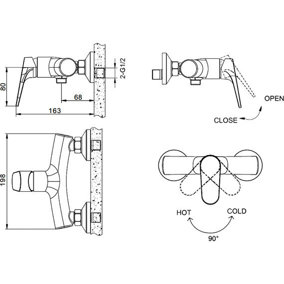 Смеситель для душа BRAVAT ELER F9191238CP-01-RUS - фото 2