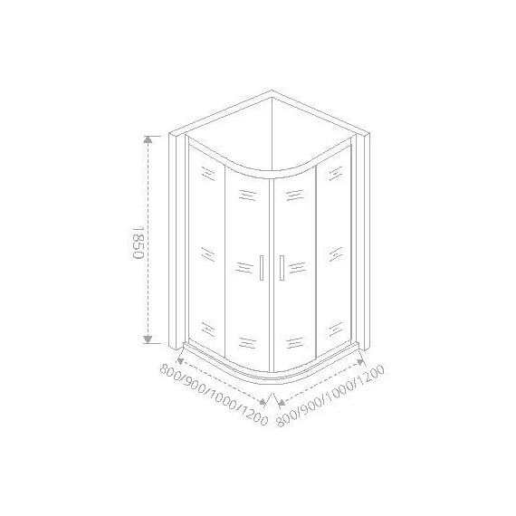 Душевое ограждение Bas Neo R-100-C-CH 100х100 см, хром/прозрачное - фото 3