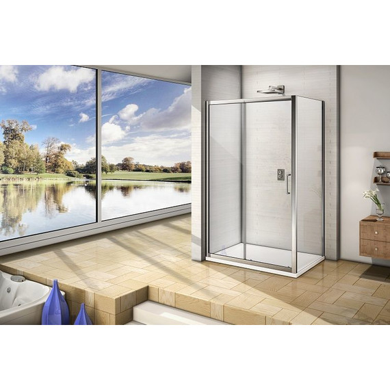 Душевое ограждение Bas Neo WTW-140-C-CH+SP-90-C-CH 140х90 см, хром/прозрачное - фото 3