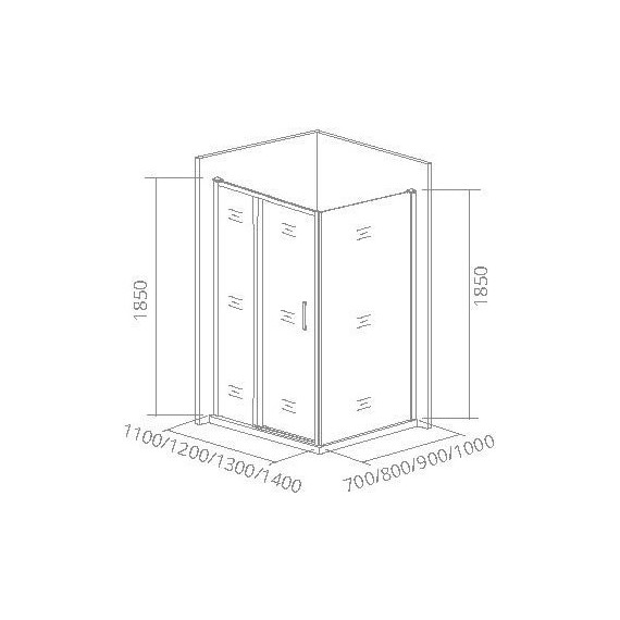 Душевое ограждение Bas Neo WTW-120-C-CH+SP-90-C-CH 120х90 см, хром/прозрачное - фото 4