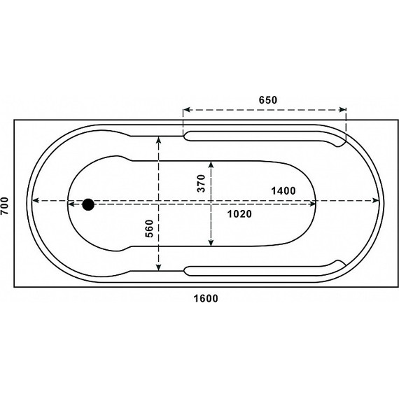 Ванна акриловая Bas Гоа 160x70 см, Размер - мм: 1600х700 - фото 7