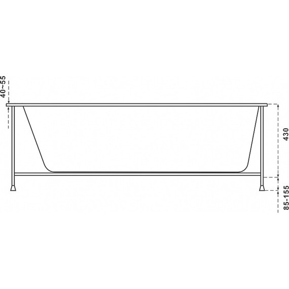 Ванна акриловая Bas Гоа 160x70 см, Размер - мм: 1600х700 - фото 8