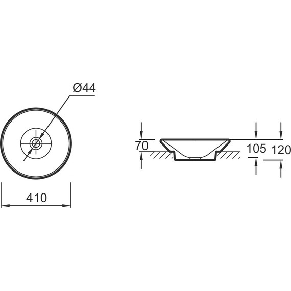 Раковина врезная на столешницу Jacob Delafon Manosque 41 см E1144-00 - фото 3