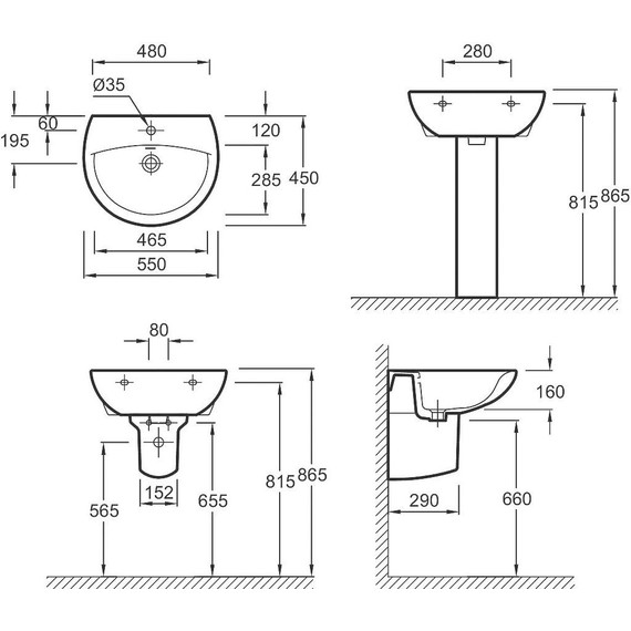 Раковина подвесная Jacob Delafon Patio 55 см E4158NG-00 - фото 3