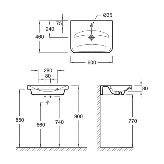 Раковина подвесная Jacob Delafon Replay 60 см E4485-00 - фото 4