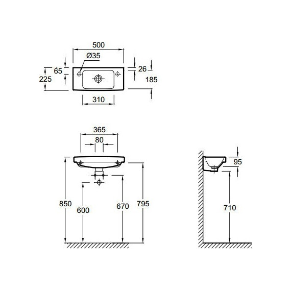 Раковина подвесная Jacob Delafon Odeon Up 50 см E4701R-00 - фото 3
