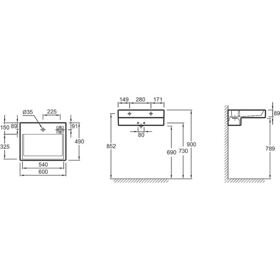 Раковина подвесная Jacob Delafon Terrace 60 см EXE112-00 - фото 7