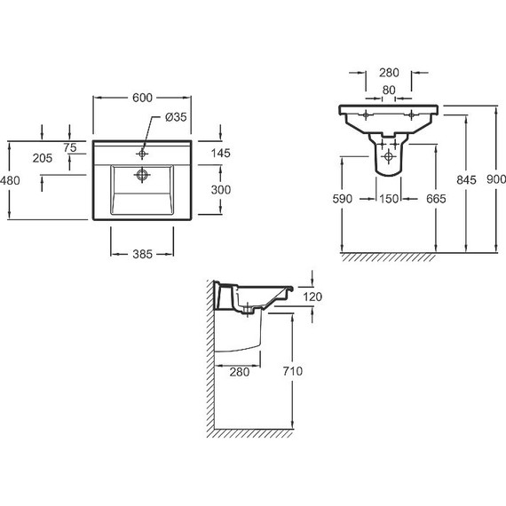Раковина подвесная Jacob Delafon Struktura 60 см EXI112-00 - фото 4