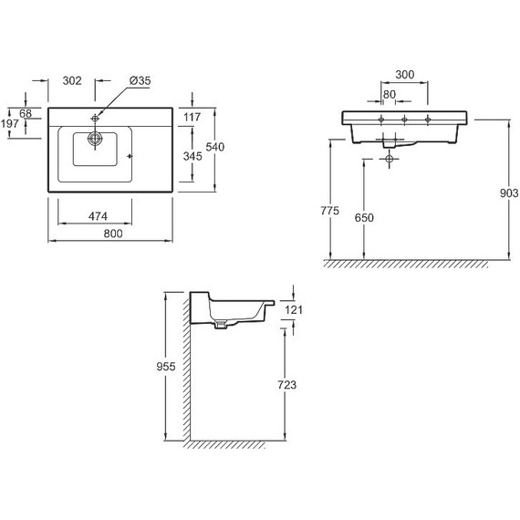 Раковина подвесная Jacob Delafon Soprano 80 см EXL112-00 - фото 3