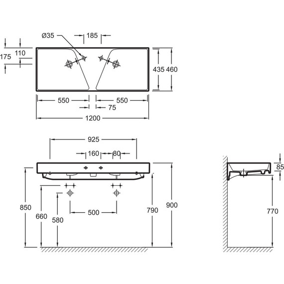 Раковина мебельная Jacob Delafon Rythmik ​120 см EXM112-Z-00 - фото 5