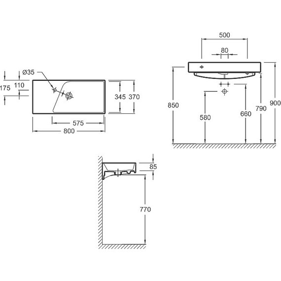 Раковина подвесная Jacob Delafon Rythmik 80х37 см EXP112-Z-00 - фото 4