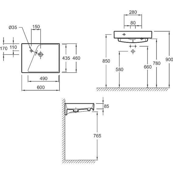 Раковина подвесная Jacob Delafon Rythmik ​60х46 см EXQ112-00 - фото 2