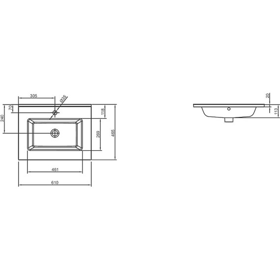 Раковина врезная на столешницу Jacob Delafon Ola 61 см EXSA112-00 - фото 2